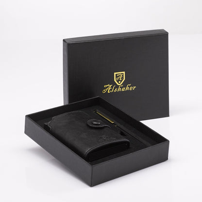 Kreditkartenetui für Herren Damen portmonee Herren kartenetui Slim Wallet mit Münzfach und mit Verpackung und einem Stift RFID Schutz Smart Wallet Geldbörse, Geldbeutel