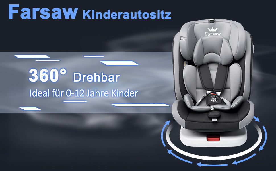 AP01 KL005 Kindersitz: 360° drehbar, ISOFIX, ECE R44/04, 9-36 kg, 0-12 Jahre. -  Allvora 
