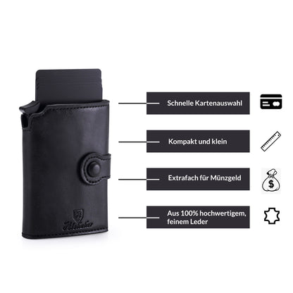 Kreditkartenetui für Herren Damen portmonee Herren kartenetui Slim Wallet mit Münzfach und mit Verpackung und einem Stift RFID Schutz Smart Wallet Geldbörse, Geldbeutel