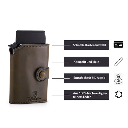 Kreditkartenetui für Herren Damen portmonee Herren kartenetui Slim Wallet mit Münzfach und mit Verpackung und einem Stift RFID Schutz Smart Wallet Geldbörse, Geldbeutel